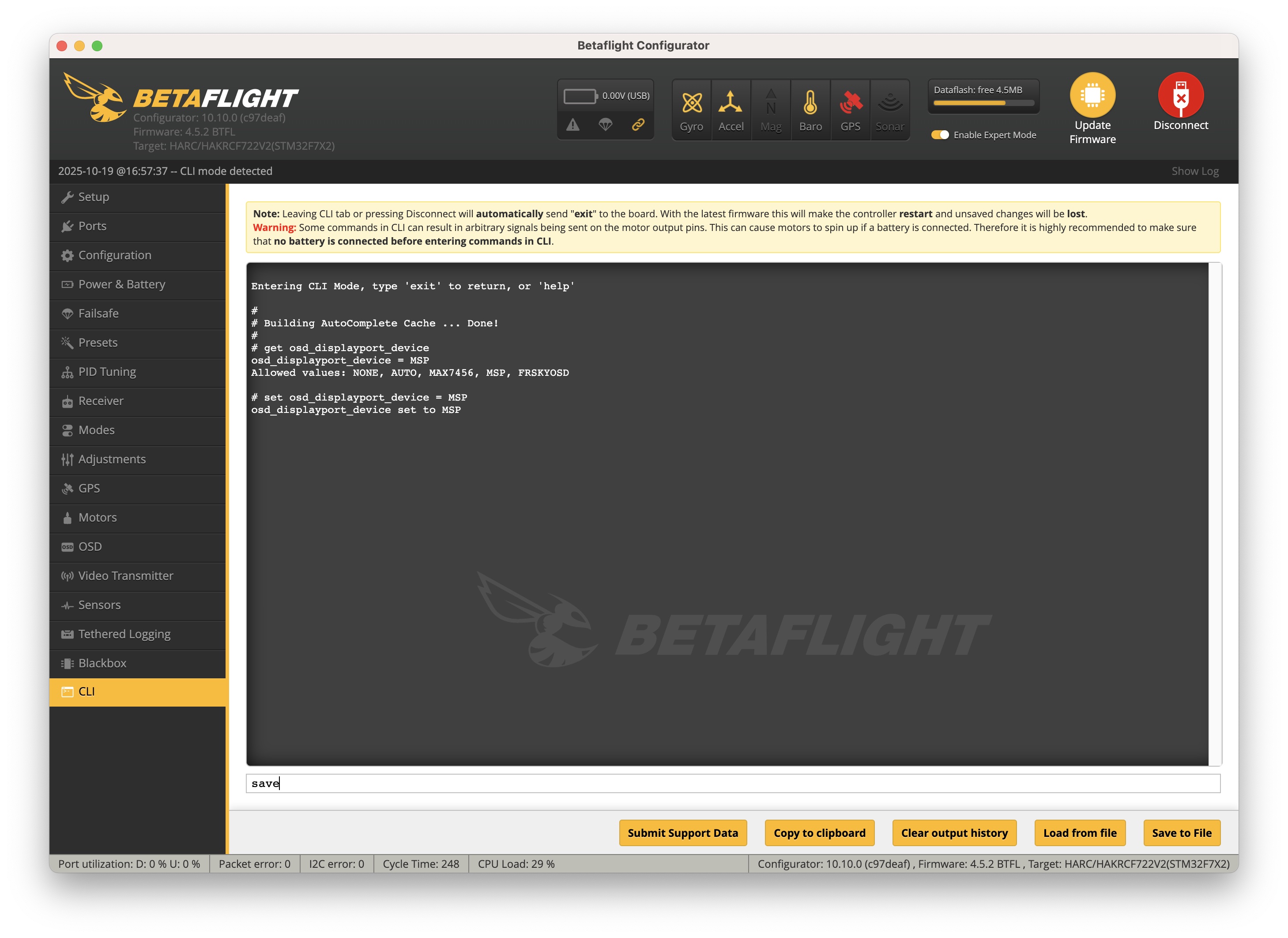 MSP OSD settings (Oct 19)